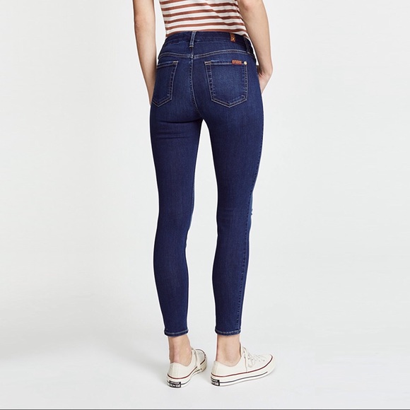 NWT 7 For All Mankind Ripped Ankle Skinny Jeans - Picture 4 of 4